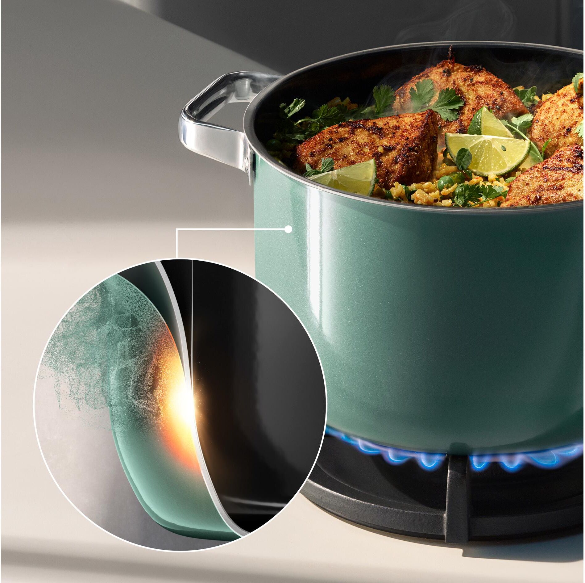Topf-Set WMF "Fusiontec Mineral Pro", grün, Töpfe, Topf-Set, kratzfeste Oberfläche, wärmereduzierende Hohlgriffe, Made in Germany grün Einheitsgröße