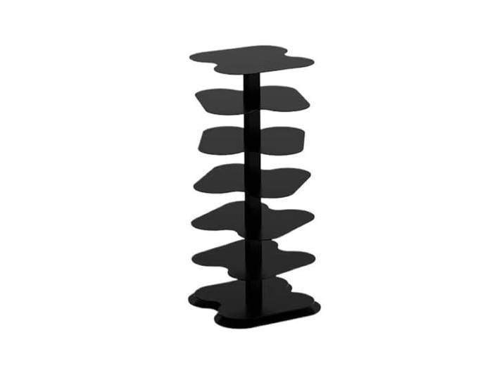 2WFYJNITP Regal Drehbarer spiralförmiger Bücherregalständer aus Karbonstahl Aufbewahrungsmöbel(Schwarz)