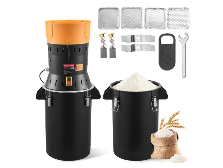 Vevor Moulin A Grain Electrique Capacite 25 L\, Broyeur A Epices 600 W Haute Puissance\, Pour Moudre Rapidement Grains Secs Cereales Cafe Maïs Poivre\, Moulin A Farine Avec Lames Galvanisees Tranchantes