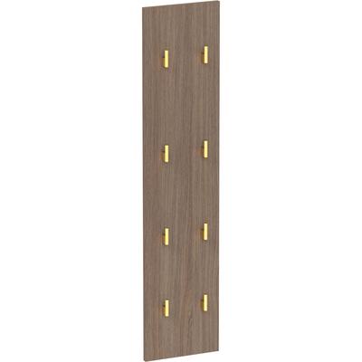 Garderobenpaneel SCHILDMEYER "Glenn, Made in Germany, Breite 24,5 cm, Solide Verarbeitung", braun (nussbaum matt), B:24,5cm H:109cm T:2,6cm, Holzwerkstoff, Garderobenpaneele, Garderobenpaneel, Trendfarbe Nussbaum & goldfarbene Kleiderhaken, Made in...