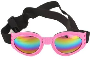 Uplift Essentials Foldable Pet Sunglasses UV Protection & Windproof Goggles For Dogs And Cats pink
