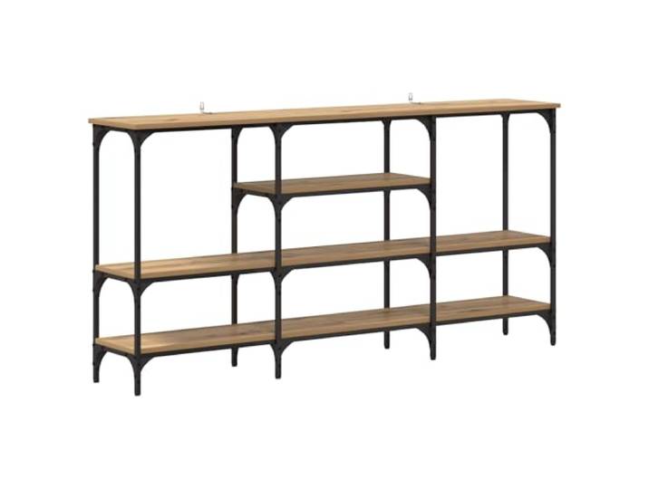 Coespram Konsolentisch Artisan-Eiche 160x29x80 cm Metall Holzwerkstoff Schmaler Flurtisch im Industrie Design mit Ablage für Wohnzimmer und Diele. Verstellbare Füße für stabilen Halt.