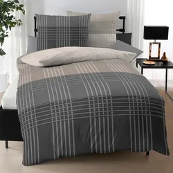 Kaeppel Biber Bettwäsche Zones 135x200 cm + 80x80 cm | stein - grau