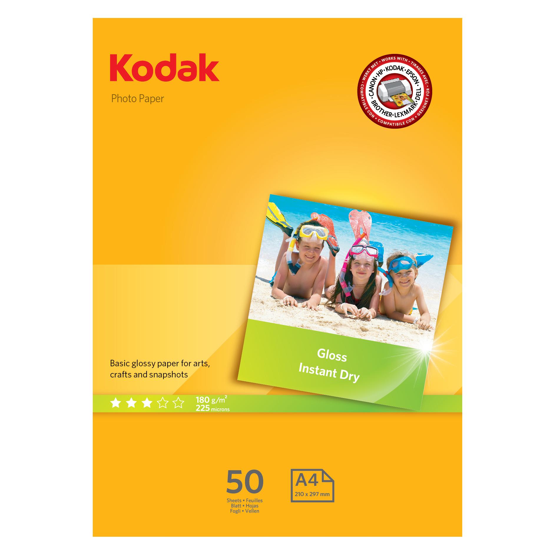 Kodak 5740-513 A4 Glanz Gelb Fotopapier (180 g/m², A4, 50 Stk.) (185Z000860)
