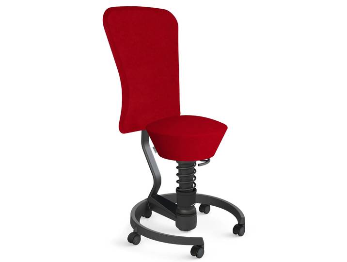 AERIS SWOPPER MIT ROLLEN UND LEHNE - Swopper Low Mikrofaser Rot