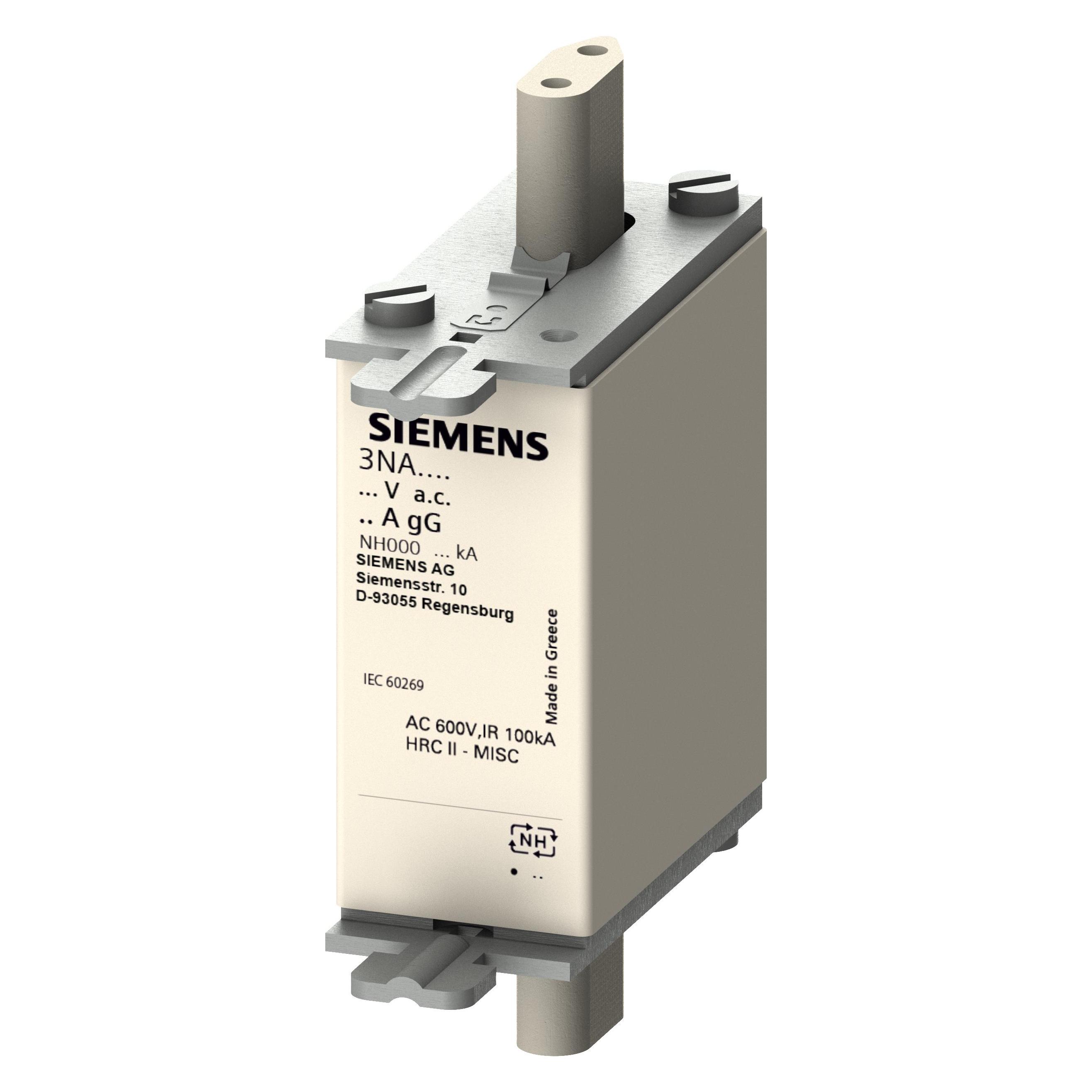 Siemens NHSicherungseinsatz NH000 A gG Un AC Un DC (16 A) (3NA38056)