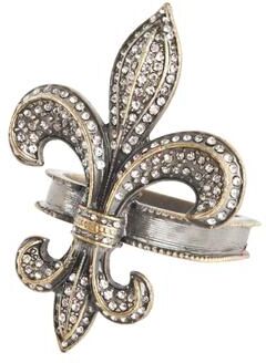Saro Lifestyle Fleur-de-Lis Design Napkin Ring (Set of 4)