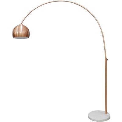 SALESFEVER Bogenlampe "Clara", braun (kupferfarben, weiß), 1, Ø 30cm H: 181cm, Leuchten, Fuß aus Marmor, Bogenlampe