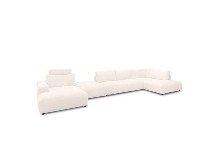 Musterring Lucia Wohnlandschaft Cord mit Zwischenhocker - Cord snow - ohne Zusatzausstattung - links Modern, Zeitlos