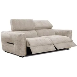 SOFA CALVERA 3-Sitzer mit 2 Relaxfunktionen, ecru