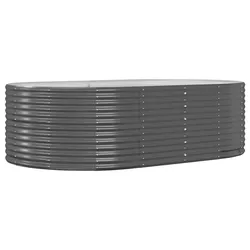 Helloshop26 - Moderner Hochbeetkasten für Garten Balkon Terrasse 212 x 140 x 68 cm anthrazitfarbener verzinkter Stahl