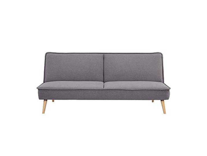 RED DECO Sitzbank umwandelbar aus Stoff, Füße aus Holz, gelegentliche Schlafgelegenheit, Polyester, grau, one Size