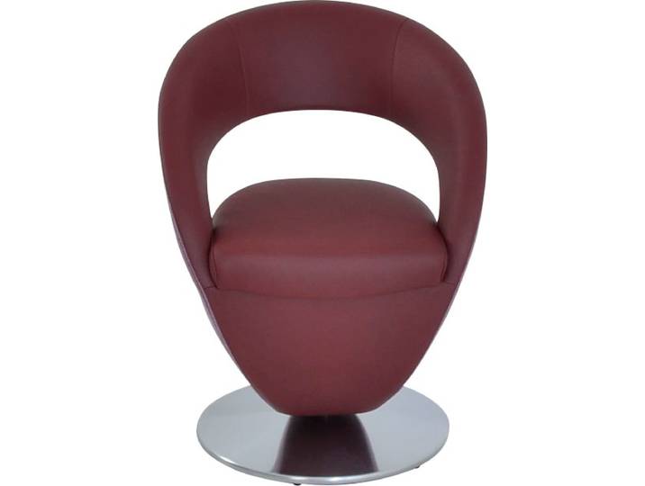 Esszimmerstuhl K+W KOMFORT & WOHNEN Wave, Drehstuhl , rot (carbernet 15, rose 90, edelstahloptik), B:62cm H:86cm T:61cm, Stühle, Esszimmerstuhl, Design-Drehstuhl, Drehteller in Metall edelstahloptik, Farbkombination