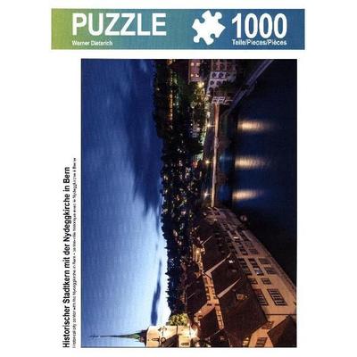 CALVENDO Puzzle Historischer Stadtkern mit der Nydeggkirche in Bern | 1000 Teile Lege-Größe 64x48cm Foto-Puzzle für glückliche Stunden