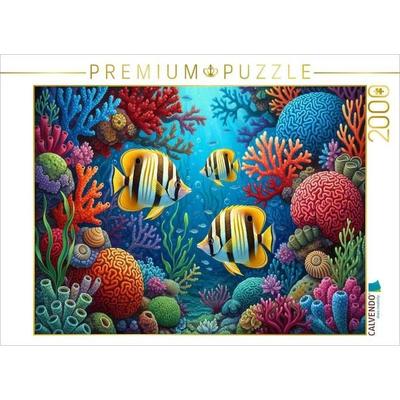 CALVENDO Puzzle Korallenfische zwischen bunten Korallen | 2000 Teile Lege-Größe 90x67cm Foto-Puzzle für glückliche Stunden