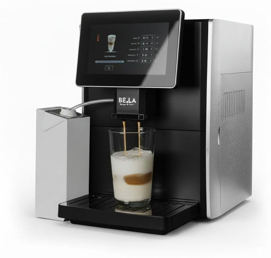 Kaffeevollautomat "Berger Lanz Mucho Gusto", Energieeffizienz: D, schwarz (schwarz, silber), B:28,3cm H:36,5cm, Kaffeevollautomaten, Kaffeevollautomat mit 19 Bar und HD Touchdisplay, Kaffeevollautomat schwarz, silber Einheitsgröße