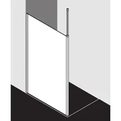 Kermi Xb Glasanlage XBWDL09020VAK 91x200cm, silber hochglanz, ESG klar, links