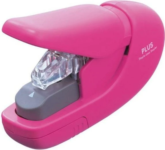 PLUS JAPAN Klammerloses Heftgerät pink