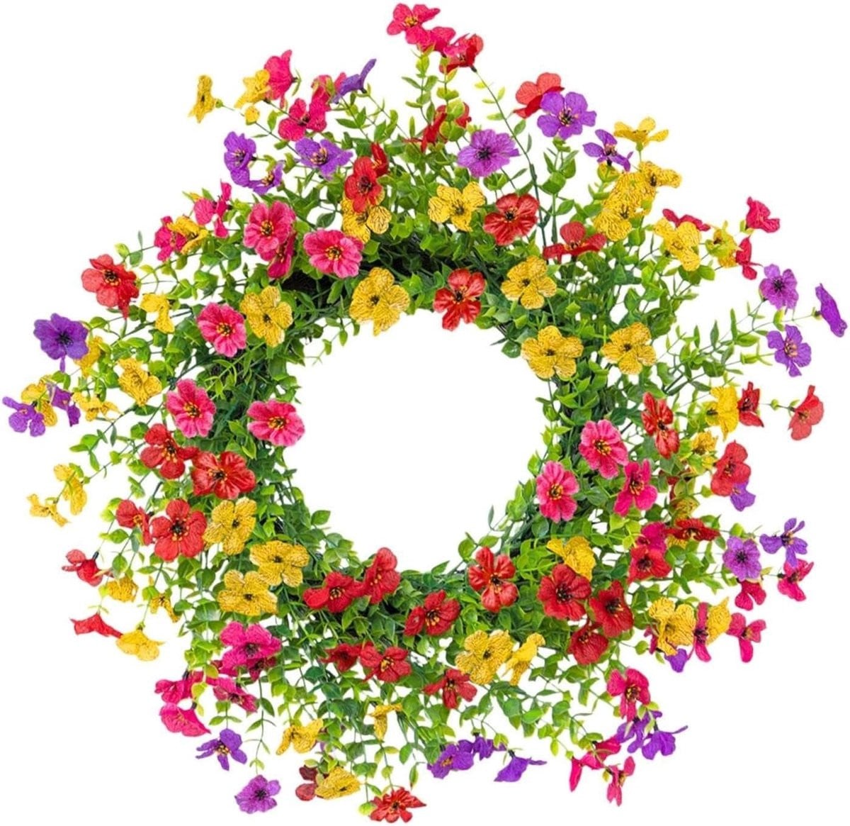 Decoratieve Bloemenkrans Slinger voor het verwelkomen van gasten, Multicolor, Diameter: 50 cm