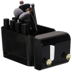Relaxdays Kosmetik Organizer Wand Gold,Schwarz