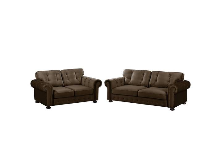 Polstergarnitur 3-2 Braun/Braun Webstoff Glamour
