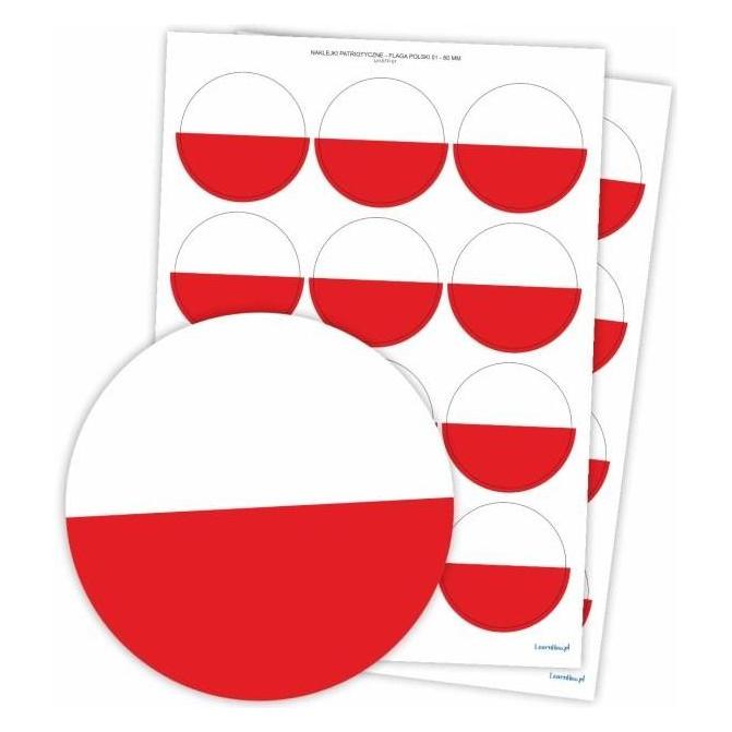 LearnHow Patriotische Aufkleber - Polnische Flagge 60 mm 24 Stk. (24 Sticker) (41910920)