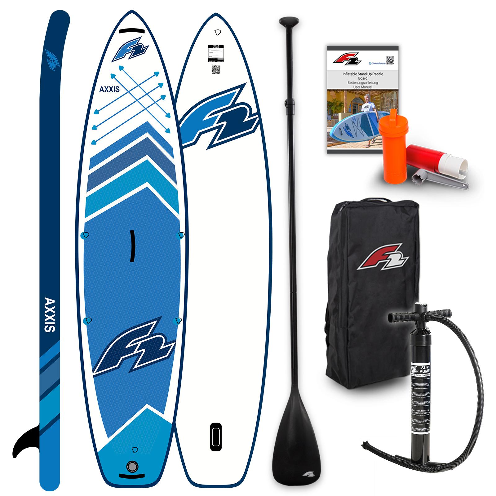 F2 SUP Stand Up Paddle Board Axxis 12'2'' Blau