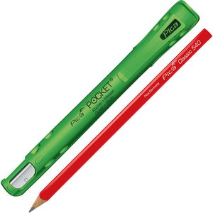 Pica Zimmermannsbleistift Pocket 505/01, 2H, mit Köcher & Spitzer, Spezial-Clip, 240mm