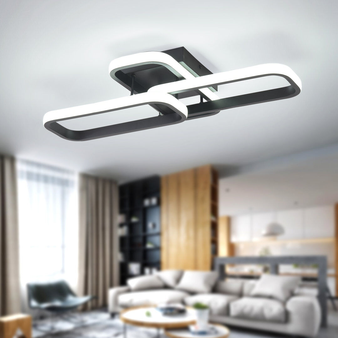 Blue Elephant 3 - Light 50cm Modern LED Flush Mount Black 10cm H X 50cm W X 28.5cm D
