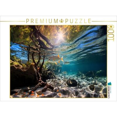 CALVENDO Puzzle In den Mangroven - tropische Fische | 1000 Teile Lege-Größe 64x48cm Foto-Puzzle für glückliche Stunden