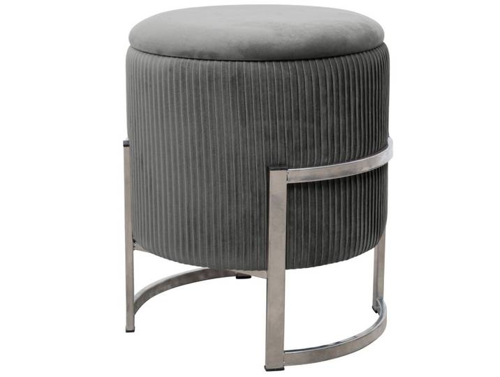 SITZHOCKER mit Stauraum, Polsterhocker Grau 40/46/40