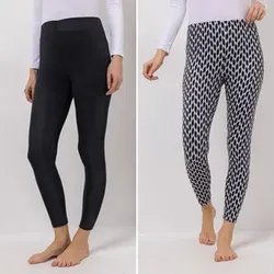 JERYMOOD HOMEWEAR 2 Leggings Knöchellang Rundumdehnbund 1x uni, 1x bedruckt