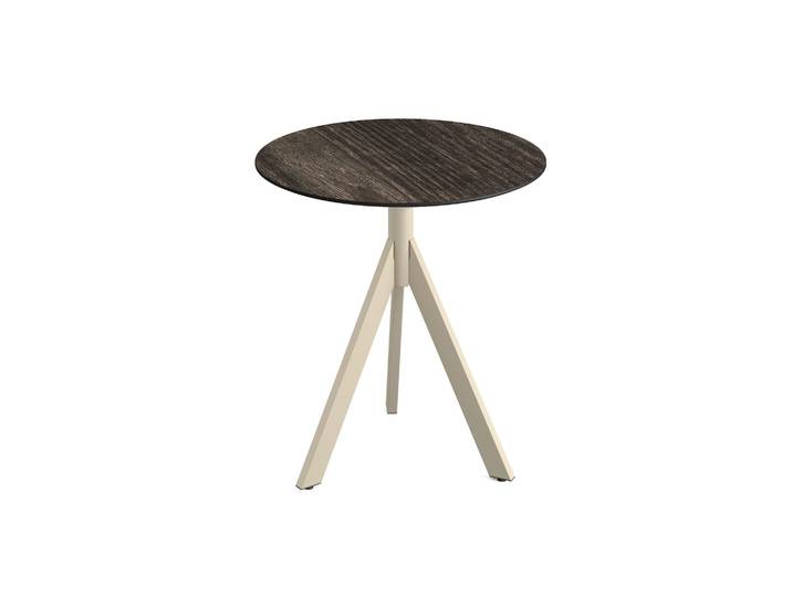 Table De Bistrot Infinity Tripod Avec Piètement Sable Et Plateau Hpl Ø 70 Cm - Veba