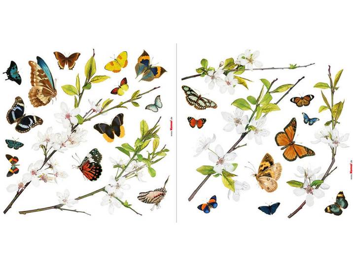 Komar Dekosticker, Mehrfarbig, Kunststoff, 27-teilig, Tiere, Tierform, 31x31 cm, selbstklebend, einfache und schnelle Anbringung, Tapeten & Wandverkleidungen, Wandtattoos & Sticker, Wandsticker