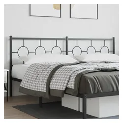 vidaXL, Bett Zubehör, Kopfteil für Bett Bettkopfteil Betthaupt Bettzubehör Metall Schwarz 193cm (3 x 198 x 91 cm)