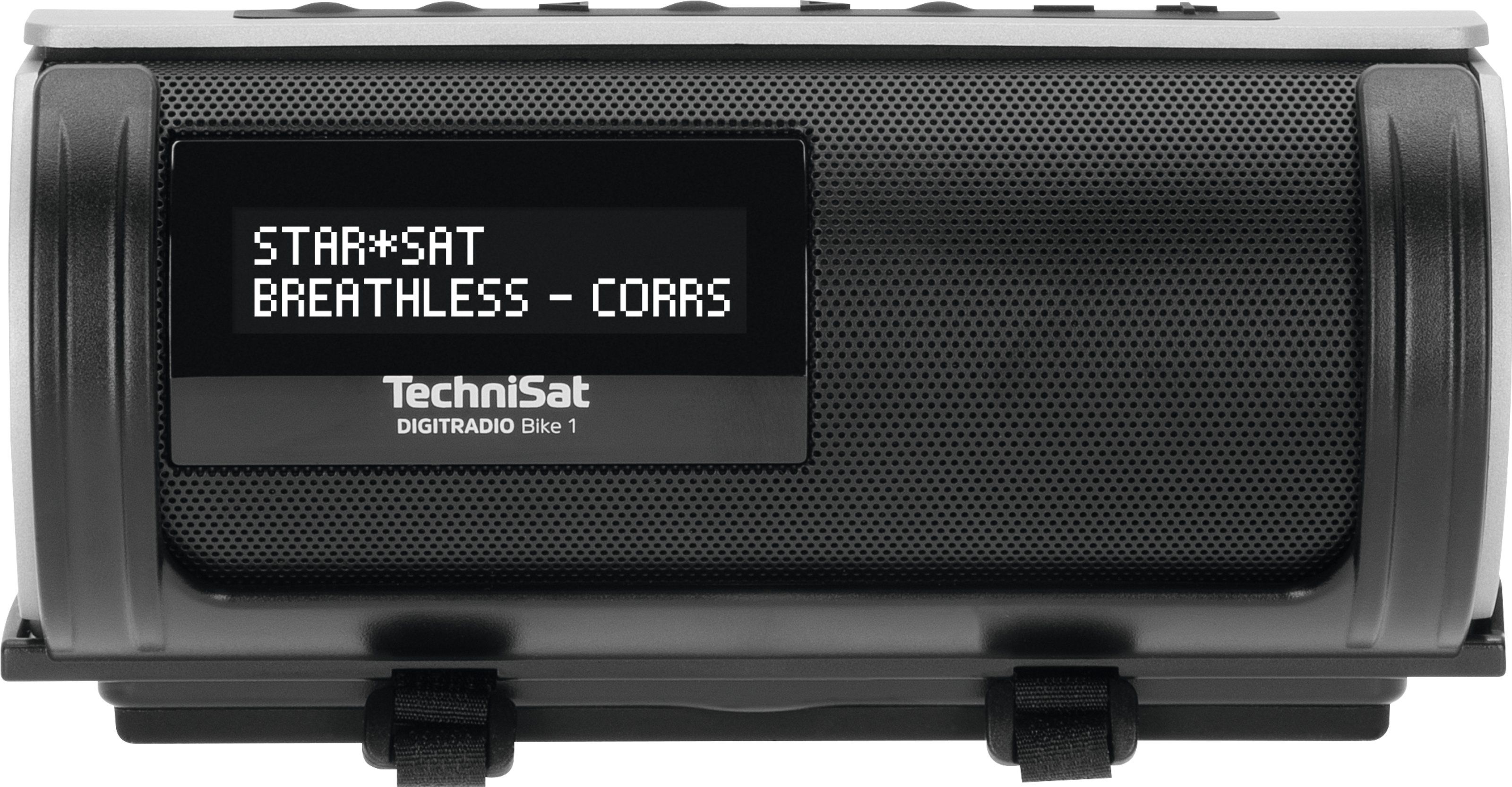 TechniSat DigitRadio Bike 1 Bluetooth DAB+, FM Radio Tragbar UV-beständig, Wasserfest IP65 (Schwarz, Silber) 0000/3926