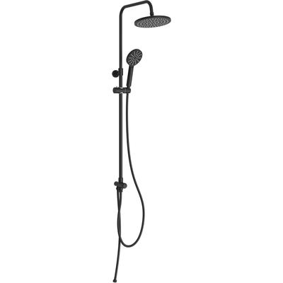 Duschbrause MARWELL "RAINSTAR", schwarz, B:22cm H:72,5cm T:22cm, Duschköpfe, mit höhenverstellbarer Brausestange