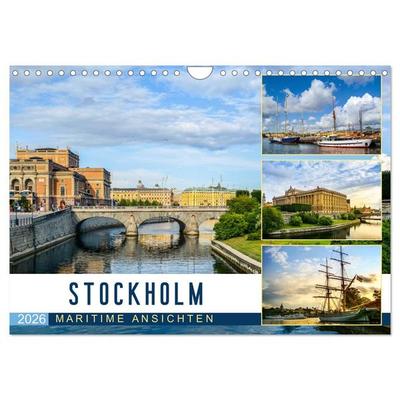 Stockholm - Maritime Ansichten (Wandkalender 2026 DIN A4 quer), CALVENDO Monatskalender