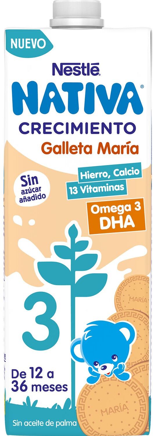 Nestlé Nativa Crecimiento 3 Galleta María 1L
