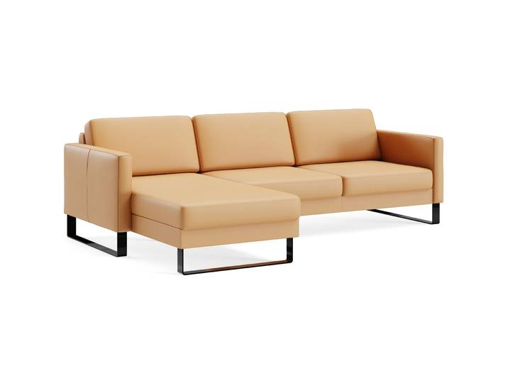 Ecksofa Devin Leder honig B 247 T 157 cm - Möbel Konfigurator: Traummöbel individuell zusammenstellen
