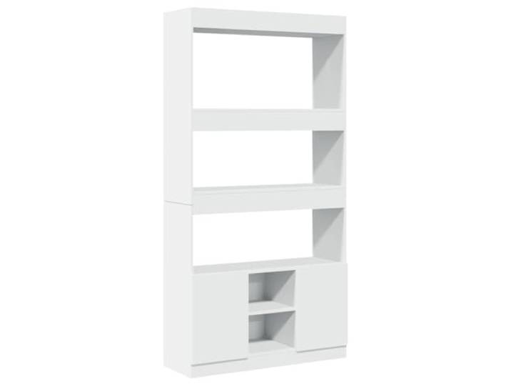 GFMGUEMV Weißes Highboard 92x33x180 cm aus Holzwerkstoff mit Türen, viel Stauraum für Wohnzimmer, Schlafzimmer oder Büro, praktisches Standregal mit Unterschrank, robust und langlebig.