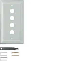 Hager WZD6400GT Glasabdeckplatte 4fach mit umlaufender Facette klar, System TS