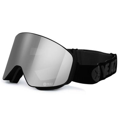 Snowboardbrille YEAZ "Magnet-Ski-Snowboardbrille silber verspiegelt/schwarz APEX", silber, Sportbrillen