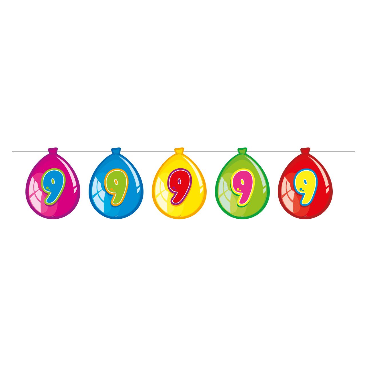 Folat Bunting Balloons neun Jahren 10mtr. (1 Stk.) (65509)