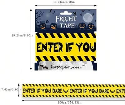 Inspired Finds Halloween Warning Tape Decoration Strip For Haunted Houses & Parties yellow