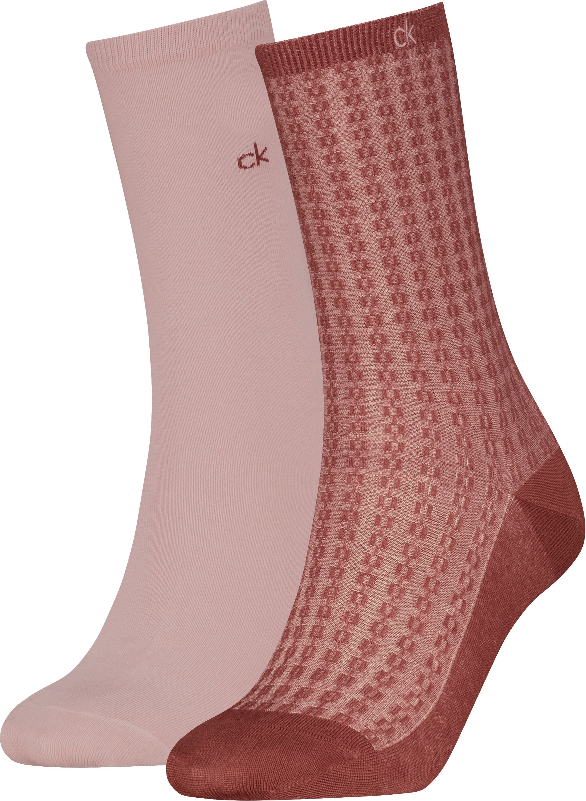 Socken CALVIN KLEIN, Damen, rosa (rust rot), Obermaterial: 66% Baumwolle, 32% Polyamid, 2% Elasthan, Socken Socken rust rot Einheitsgröße