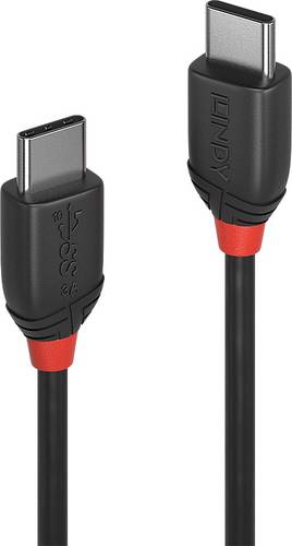 LINDY USB-Kabel USB 3.2 Gen2x2 USB-C Stecker, USB-C Stecker 1.00 m Schwarz beidseitig verwendbarer Stecker 36906