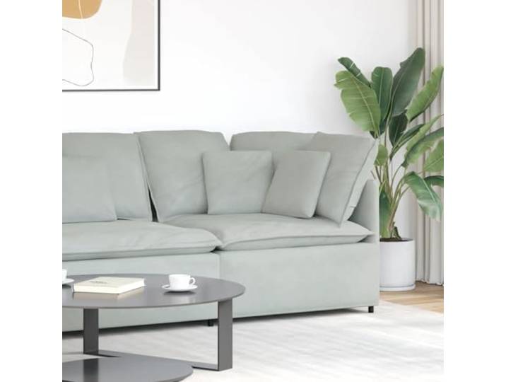 Molumvel Eckmodul Ecksofa Sessel Hellgrau 100x100x64 cm Samt Polster Modulares Design, Stabiler Metallrahmen, Inklusive weicher Kissen