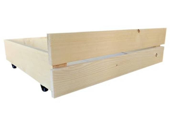 Lermowood Palettenbett M2 2 x Bettschubladen Natur 30cm Bettkästen Holzbett kisten Massivholzbett