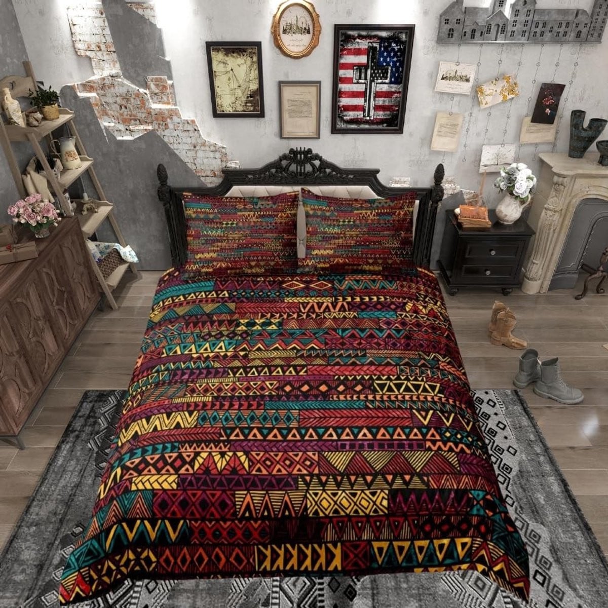 Omgoods Bohemian Geometrisch Dekbedovertrekset voor volwassenen en kinderen